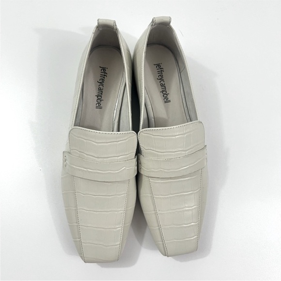 JEFFREY CAMPBELL Cream Embossed Croc Loafers - Picture 10 of 10